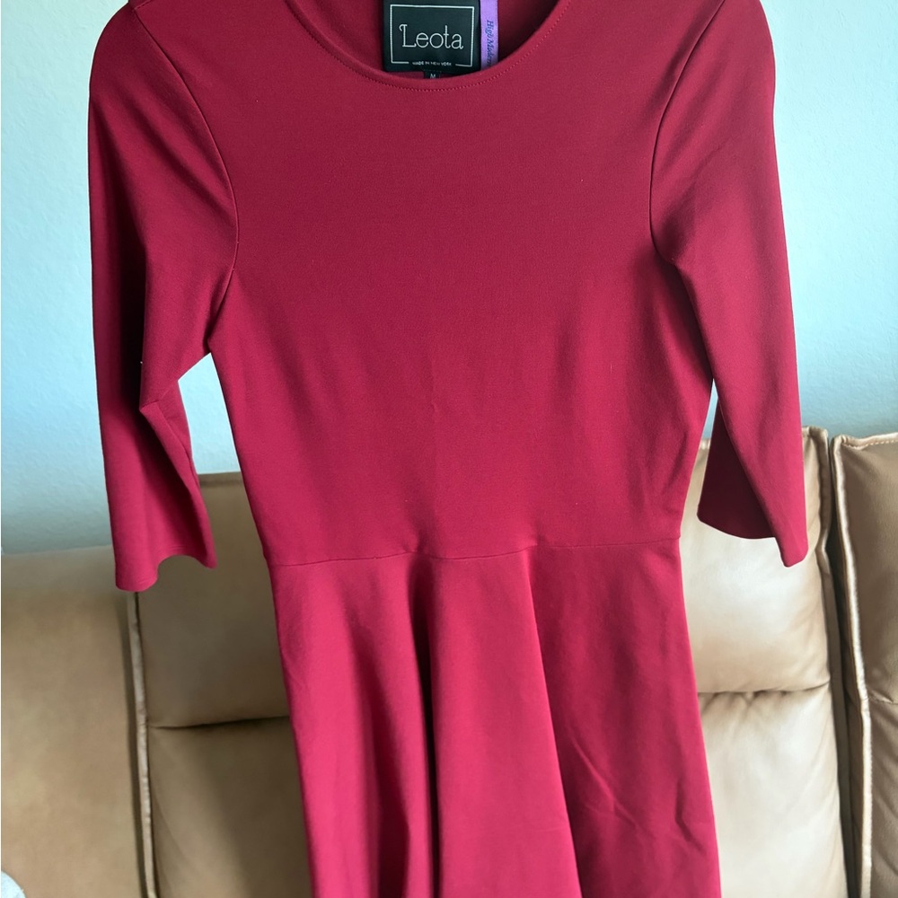 Leota Long Sleeve Red Dress